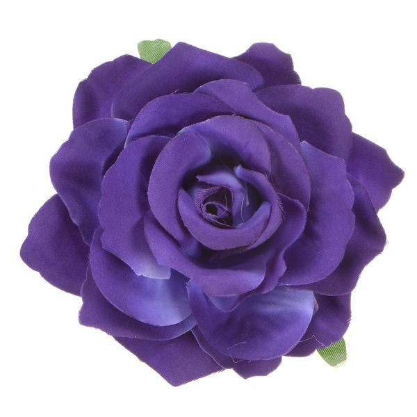 M METERXITY Rose Hair Clip, 4.33 Inch Flower Hairpin Fabric Floral Brooch for Bridal Wedding/Party/Women Hair Accessories, Hair Flowers Headpiece Floral Hair Pins [11cm, Dark Purple]