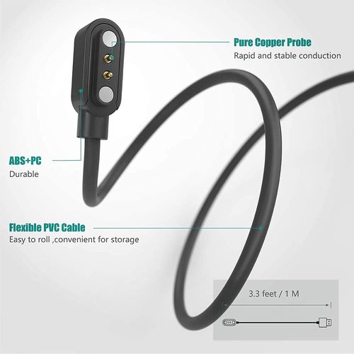 Lamshaw Magnetic USB Charging Cable - Compatible with ESFOE, LIGE, FOXBOX, FEELNEVER ST19 1.43" Watch