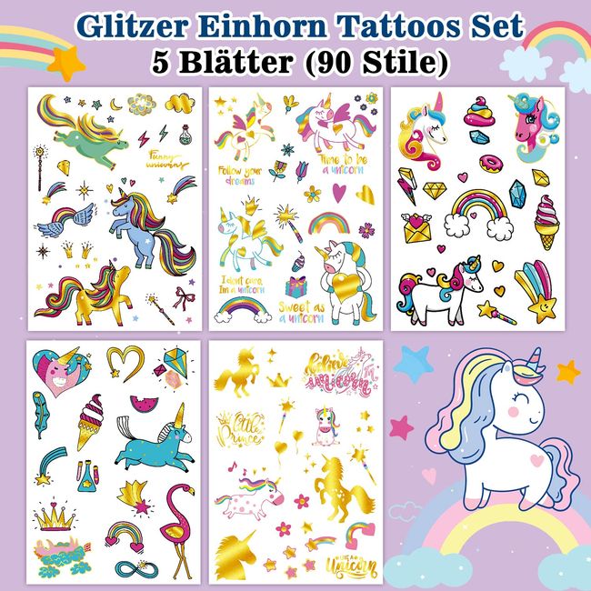 Stickers Glitter Kids, Unicorn Stickers Glitter
