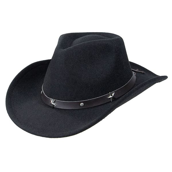 Kids Western Hats Boys Girls Cowboy Felt Fedora with Belt Buckle 3-7T Black