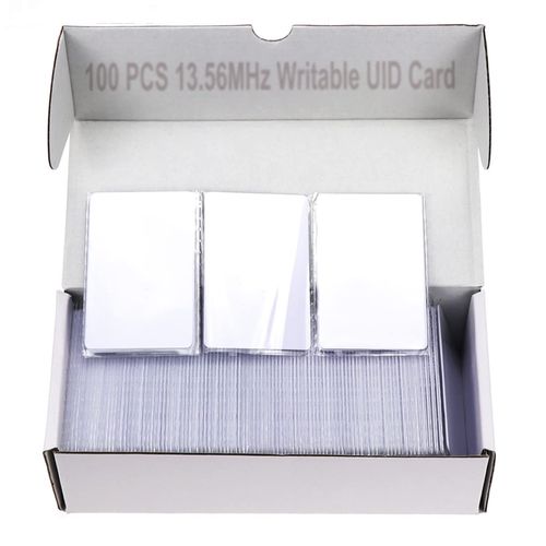 TO BE SECOND JASAG 100pcs Premium Rewritable UID Smart Card, Mi Fare 1K S50 RFID Cards Keys, 13.56MHz PVC Blank White JASAG-UID5050 JASAG-UID5050
