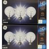 6 GE 40W Crystal Clear G25 Globe Light Bulbs w/Medium Base