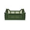Ay-Kasa Folding Crate, Sturdy Folding Box, Plastic, Stackable, Khaki, Midi (40 x 30 x 14 cm)