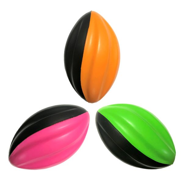 LMC Products 3-Pack Mini Footballs - 5" Spiral Foam Soccer Balls for Kids, Pink, Orange, Green