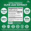 Extra Strength Olive Leaf 50:1 Extract, 20,000 mg Strength, 40% Oleuropein