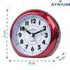 ATRIUM alarm clock analogue red silent, with light and snooze function A240-1