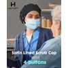 Women's Satin Lined Scrub Hats - Adjustable Bouffant Surgery Cap for Nurses & Doctors
