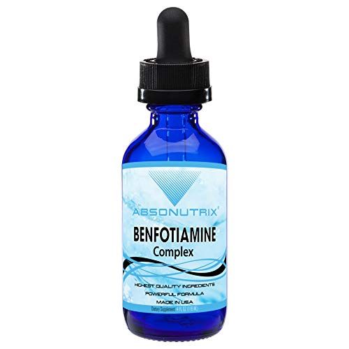 Absonutrix Benfotiamine Complex 300 mg, 4 Fl Oz Bottle, 200 Servings, High Bioavailability, Potent Ingredients, Quick Absorption, Cruelty-Free, Non-GMO, Third-Party Tested, GMP-Certified, Made in USA
