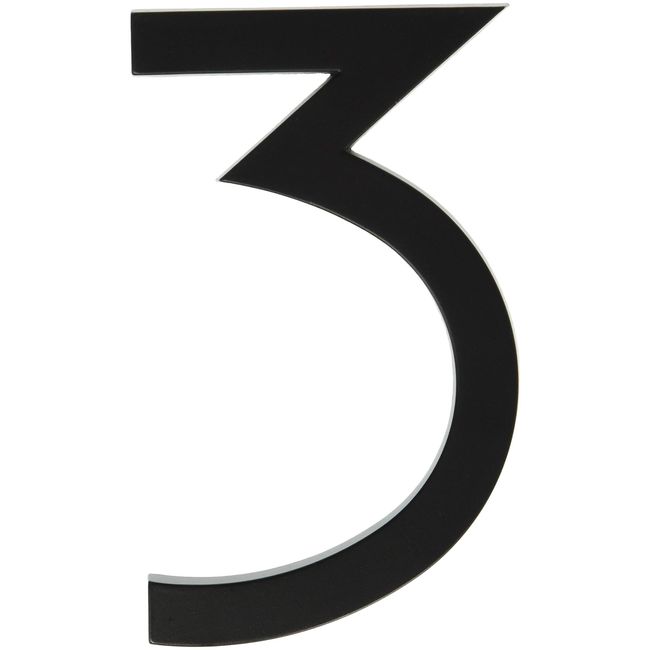 Hy-Ko Products FM-6/3 Floating House Number 3 (THREE) 6" High, Black, 1 Piece