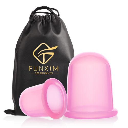 Funxim Anti-Cellulite Silicone Vacuum Cupping Massage Tool Set for Face and Body