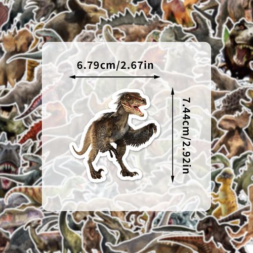 200PCS Dinosaur Stickers, 100pcs Cute Cartoon Dinosaur + 100pcs Jurassic Dino Waterproof Vinyl Decals for Waterbottle Laptop Phones Luggage Scrapbook Skateboard for Dino Lovers Stickers Lovers