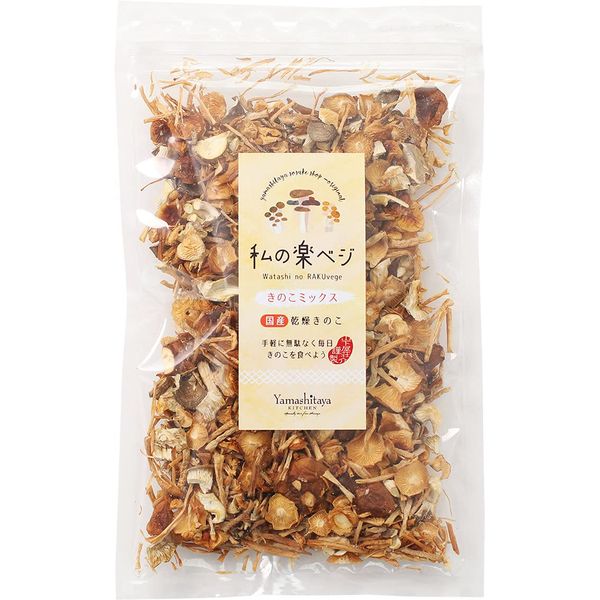 Yamashitaya Shosuke My Raku Vegetable Mushroom Mix (1.2 oz (35 g) / Sweet Enoki Mushroom / Wild Seed Enoki / Hiramitake Mushrooms, Dried Vegetables, Easy Cooking, Ingredients for Long-term Storage,