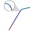 Glamified, Needs 4 x Reusable Colourful Drinking Bent Metal Straw (Rainbow (Bent))