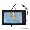 Map Case, Waterproof Map Holder, Hiking Map Pouch Holder with Clear Window & Lanyard, Transparent Plastic Case for Camping Documents and Electronics(Black)