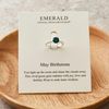 Philip Jones May (Emerald) Adjustable Birthstone Ring Created with Zircondia® Crystals