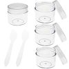 Small Plastic Containers with Lids 4PCS 20ml Wide Mouth Travel Pots for Toiletries Leakproof Sample Jars for Creams, Lotion, Cosmetics, Glitter Nail Art, Transparent