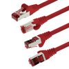 1aTTack.de - 5x 0.25m CAT6 patch cable S/FTP PIMF shielding CAT.6 RJ45 network cable Ethernet cable DSL LAN router switch modem patch panel - red - 5 pieces