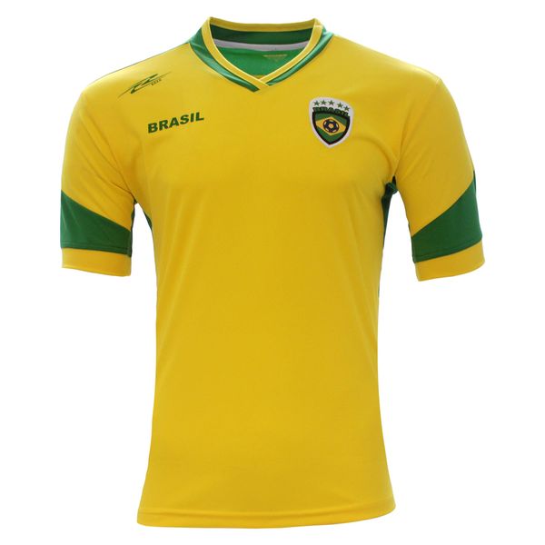 Brasil New Arza Soccer Jersey Yellow/Green 100% Polyester (Small)