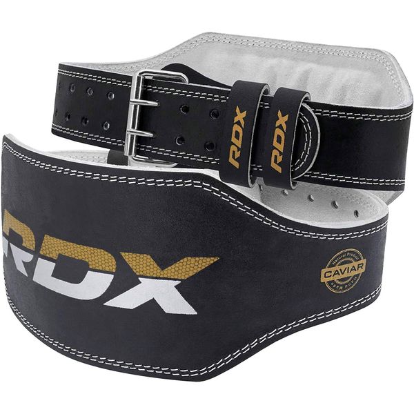 RDX Weight Lifting Belt Gym Exercise Workout, 6 inch Leather Padded Lumbar Back Support Men Women, 10 Adjustable Holes, Powerlifting Bodybuilding Deadlift, Squat Fitness Strength Training Equipment