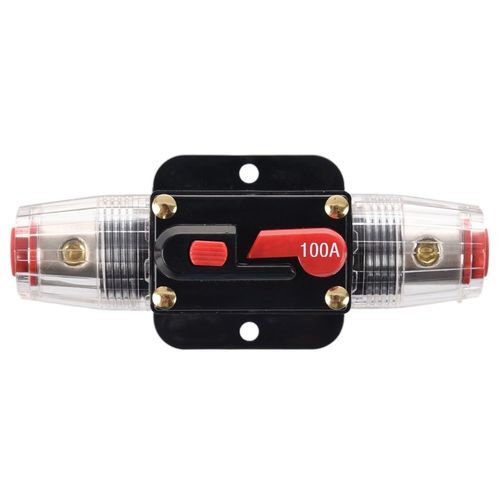 ANJOSHI 100A Auto Car Protection Stereo Switch Fuse Holders Inline Circuit Breaker Reset Fuse Inverter for Car Audio System Protection 12V-48V DC