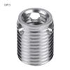 Akozon Thread Repair Insert, 10pcs 308 Type 3-hole SUS303 Stainless Steel Self-tapping Screw Thread Inserts (#4)