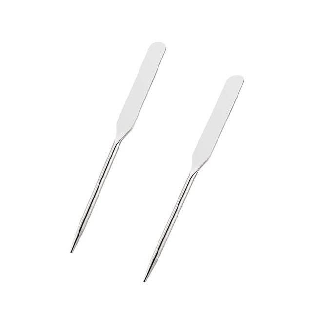 Spatula Makeup Spatula Stirring Bar Tool Cosmetic Tool Stainless Steel Metal Makeup Spatula Beauty Cosmetic Tool (Pack of 2)