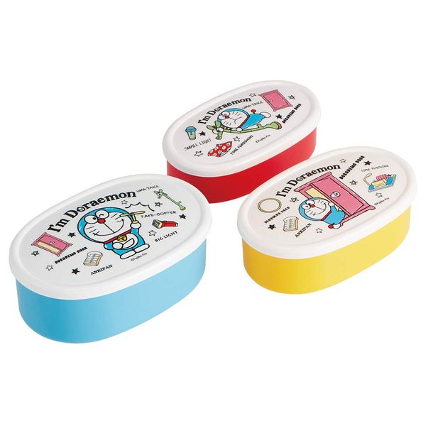 Skater SRS3S-A Bento Box, Sealed Containers, Storage Containers, Set of 3, Doraemon, I'm Doraemon, Secret Tools