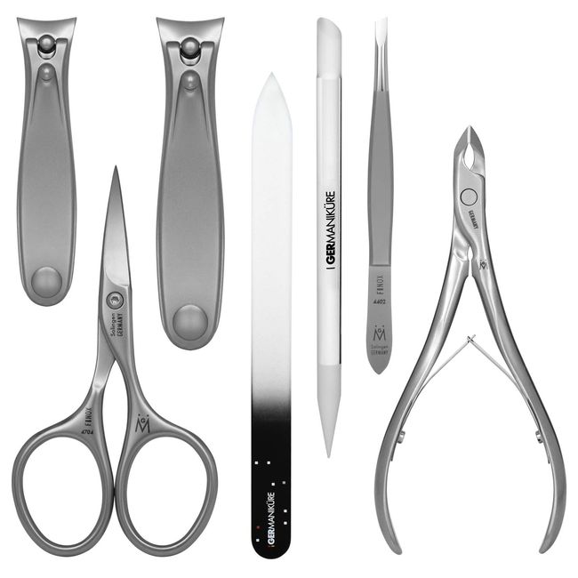 GERMANIKURE Professional Nail Clipper - FINOX Surgical Stainless Steel  Manicure and Pedicure Tools in Leather Case- Ethically Made in Solingen  Germany