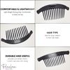 Parcelona French Arch Extra Large Black 13 Teeth Interlocking Side Hair Combs Pair