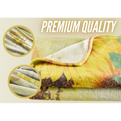 InnoBeta Sunflower Initial Birthday Gifts for Women, Gift Ideas for Her, for Mom, Grandma, Aunt- 300gsm Flannel Blanket- 50"x 65"-B