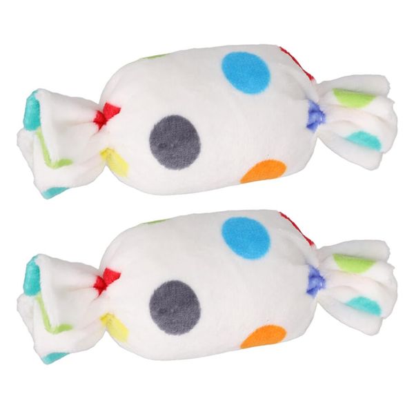 Milisten 2pcs Plush Dog Squeaky Toy Candy Shaped Dog Toy Food Shape Dog Squeaky Plush Toys Puppy Teething Toy Puppy Dog Toy