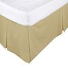 LOOMS & LEAVES 100% POLY COTTON PLAIN DYED PLATFORM BASE VALANCE BOX PLEATED SHEETS IN (BEIGE, DOUBLE)