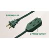 DEWENWILS 3-Pack Extension Cord 3 Ft,2 Prong Extension Cord with Multiple Outlet