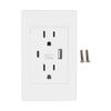 US Socket, ABS US Plug Portable US Wall Outlet with USB and Type C Ports, US Wall Socket 110?220V