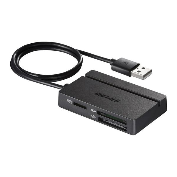 Buffalo BUFFALO USB 2.0 Multi-Card Reader, Standard Model, Black BSCR105U2BK