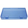 LJY 6 Pieces Rectangular Empty Mini Clear Plastic Organizer Storage Box Containers with Hinged Lids (180 x 110 x 30 mm, Blue)
