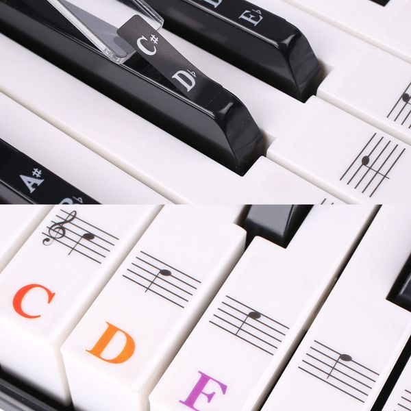 Keyboard Klavier Aufkleber Kinder Piano Stickers For Keys Keyboard Noten Aufkleber FüR 37/49/61/88 Keyboard Transparent Und Entfernbar