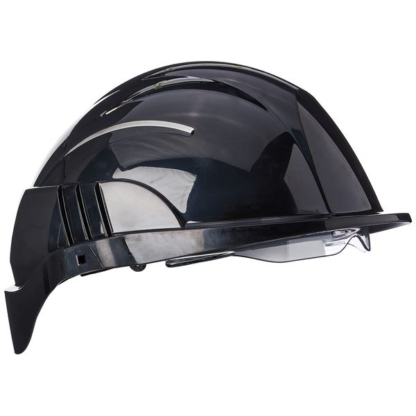 Centurion CNS10PLUSEBLA VISION PLUS SAFETY HELMET BLACK C/W INTEGRATED VISOR