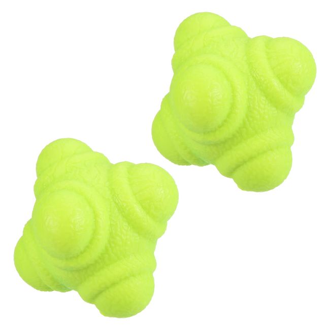 PATIKIL 2pcs Bounce Reaction Balls Adjustable Ball Agility Speed Reflex Training Game Sports Balls TPR Low Difficulty for Baseball, Soccer, Softball and Basketball Yellow