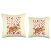 SLOTH FLUTIST KIDS SOPRANO RECORDER FLUTE Throw Pillow