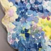 x4 Shabby Chic MELAMINE Dinner Plate Set Hydrangea Blue Green Easter Floral