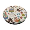 Cute Sewing Machine Yarn Quilting Pattern PopSockets Standard PopGrip