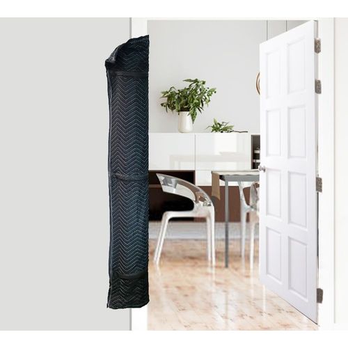 Mytee Products Quilted Door Jamb Protector Pad w/Adjustable Metal Clip - 69"x11" Polyester Washable, and Reusable Black Moving Door Protector