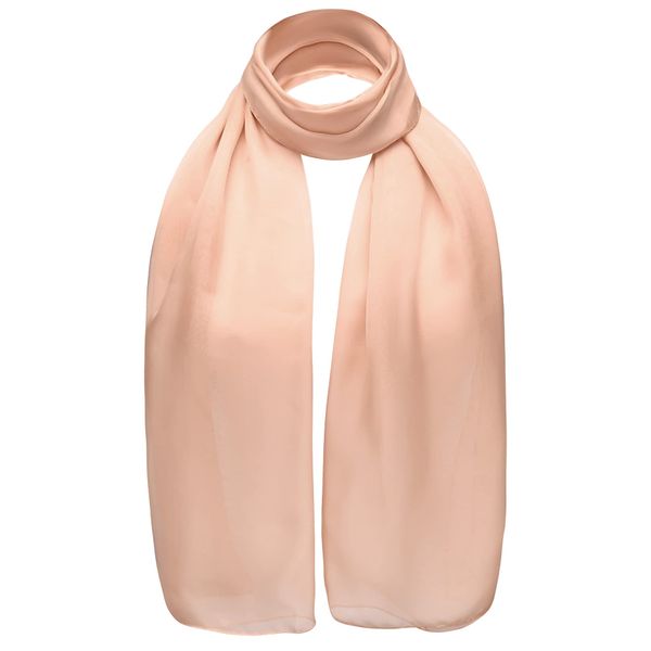 Basic Sense Plain Chiffon Soft Sheer Scarf, Peach