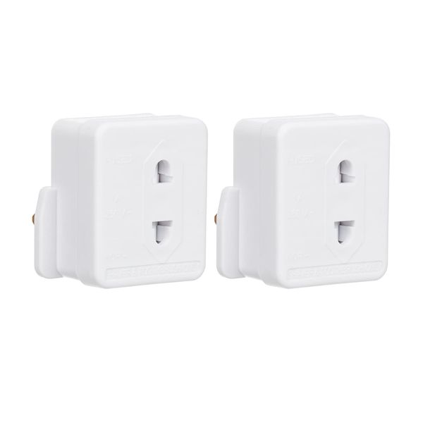 Invero® 2x Pack of Shaver Adaptor UK 3 Pin to 2 Pin Socket Plug Fuse ideal for Electric Toothbrush, Bathroom Shaving and more - White