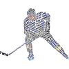 CafePress Hockey Player Typography Sticker (Rectangle 10 pk)
