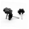 10pcs M6-1.0x30mm Star Hand Knobs,Plastic Black Cap Clamping Knob. (Size: 32×6×30).