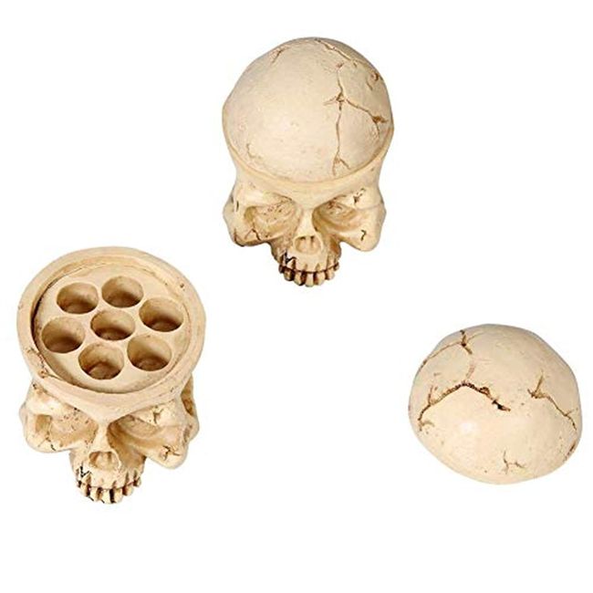 DOWEI Tattoo Ink Cup Holder,7 Holes Hard Skull Resin Tattoo Ink Cap Cup Holder Stand For Tattoo Supplies Permanent Makeup Tattoo Kit Tattoo Accessory(Skin Color)