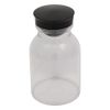 liquid bottle 300ml transparent black cap