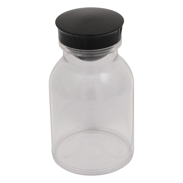 liquid bottle 300ml transparent black cap